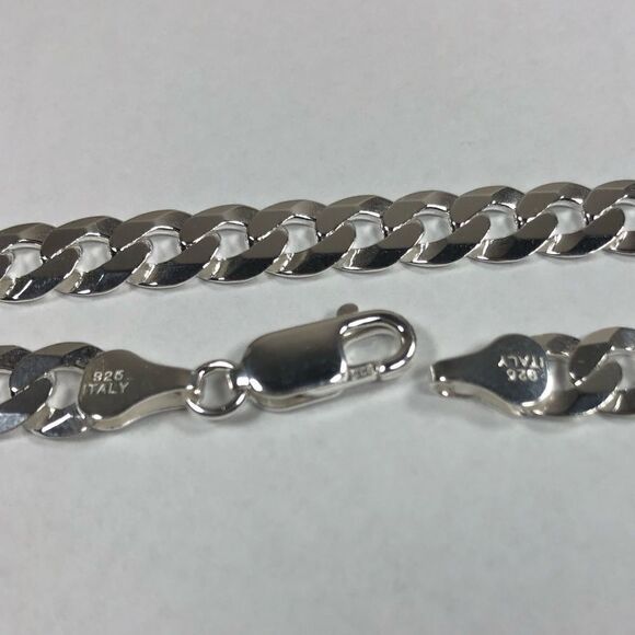 22” Solid 925 Sterling Silver Cuban Chain Necklace - Picture 5 of 9